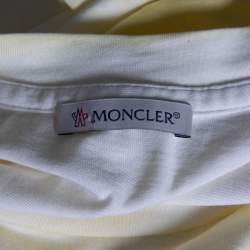 Pre Owned Moncler Yellow Tie-Dye Cotton Oversized Cropped T-Shirt S