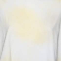 Pre Owned Moncler Yellow Tie-Dye Cotton Oversized Cropped T-Shirt S