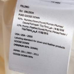 Pre Owned Moncler Ivory Synthetic Down Zip Front Sleeveless Jacket XL