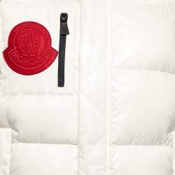 Pre Owned Moncler Ivory Synthetic Down Zip Front Sleeveless Jacket XL