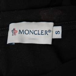 Moncler Black Moncler 1952 Printed Cotton Crew Neck Top S