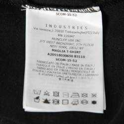 Moncler Black Moncler 1952 Printed Cotton Crew Neck Top S