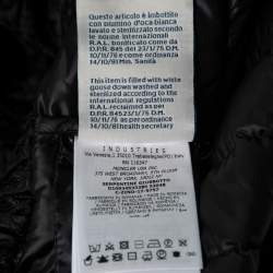 Pre Owned Moncler Black Synthetic Lace Trim Detail Down Jacket S