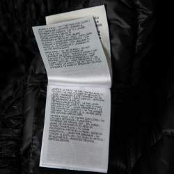 Pre Owned Moncler Black Synthetic Lace Trim Detail Down Jacket S