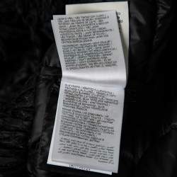 Pre Owned Moncler Black Synthetic Lace Trim Detail Down Jacket S