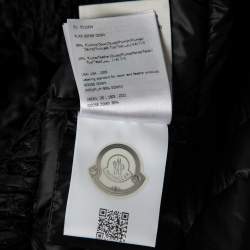 Pre Owned Moncler Black Synthetic Lace Trim Detail Down Jacket S