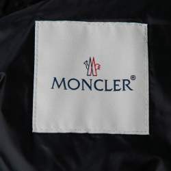 Pre Owned Moncler Black Synthetic Lace Trim Detail Down Jacket S
