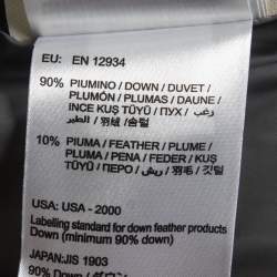 Pre Owned Moncler Black Animal Print Synthetic Quilted Down Jacket L