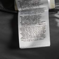 Pre Owned Moncler Black Animal Print Synthetic Quilted Down Jacket L