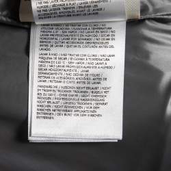 Pre Owned Moncler Black Animal Print Synthetic Quilted Down Jacket L