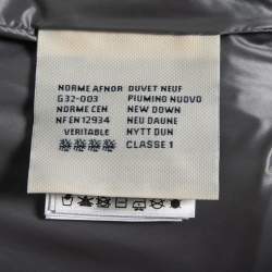 Pre Owned Moncler Black Animal Print Synthetic Quilted Down Jacket L