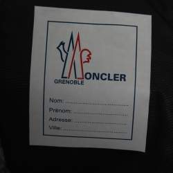 Pre Owned Moncler Black Animal Print Synthetic Quilted Down Jacket L