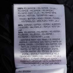 Pre Owned Moncler Black Synthetic & Lace Quilted Down Jacket XS