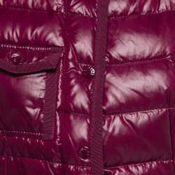 Moncler Wine Red Nylon Laqué Armoise Down Jacket