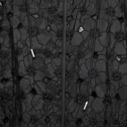 Moncler Black Floral Synthetic Windbreaker Jacket XS