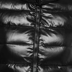 Pre Owned Moncler Black Down Synthetic Bady Giubbotto Zip Front Jacket S