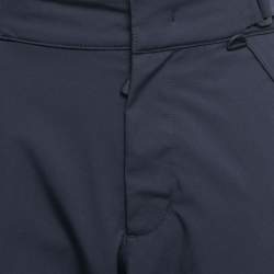 Pre Owned Moncler Navy Blue Synthetic Logo Embroidered Sportivo Ski Pants S