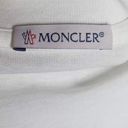 Moncler Ivory Jersey Crystal Logo Detail T-Shirt M