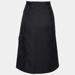 Pre Owned Moncler Black High Waist Flared Skirt M
