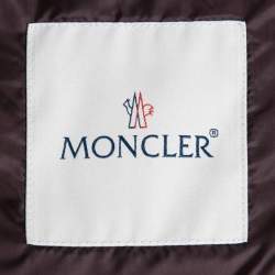 Moncler Burgundy Guipure Lace Overlay Down Jacket M