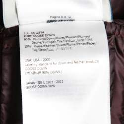 Moncler Burgundy Guipure Lace Overlay Down Jacket M