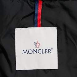 Moncler Black Synthetic Down Fur Trimmed Aphroti Giubbotto Jacket XL