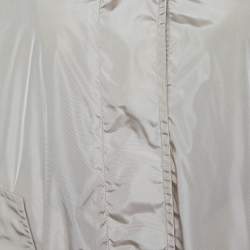 Pre Owned Moncler Beige Synthetic Embellished Collar Parka Jacket M