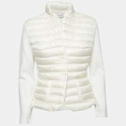 Moncler Cream Quilted Button Front Jacket M
