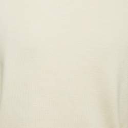 Moncler Cream Knit and Synthetic Zip Front Down Jacket S