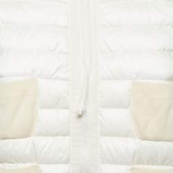 Moncler Cream Knit and Synthetic Zip Front Down Jacket S