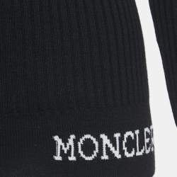 Pre Owned Moncler Black Wool Rib Knit Ciclista Tricot Turtle Neck Sweater M