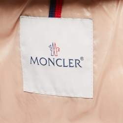 Moncler Light Pink Quilted Nylon Hooded Down Jacket M