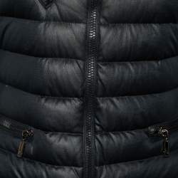 Pre Owned Moncler Black Synthetic Quilted Down Jacket M