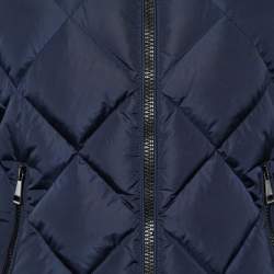 Moncler Navy Blue Diamond Quilted Down Mesnil Jacket S