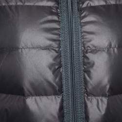 Moncler Grey Metallic Polyester Hooded Belted Angers Jacket M