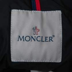 Pre Owned Moncler Off White Nylon Hooded Fur Detail Sleeveless Down Jacket Vest XL