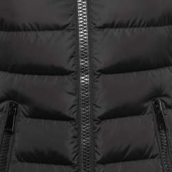 Moncler Black Nylon Quilted Hooded Down Jacket XS