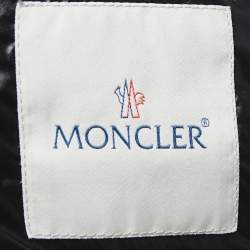 Pre Owned Moncler Black Nylon Fur Trimmed Hood Quilted Down Jacket XXS