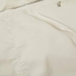 Moncler Off White Synthetic Drawstring Zip-Up Jacket M