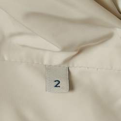 Moncler Off White Synthetic Drawstring Zip-Up Jacket M