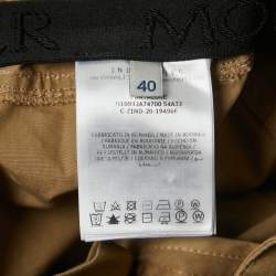 Pre Owned Moncler Tan Brown Curled High Waist Shorts S