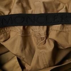 Pre Owned Moncler Tan Brown Curled High Waist Shorts S