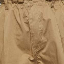 Pre Owned Moncler Tan Brown Curled High Waist Shorts S