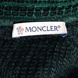 Moncler Green Wool & Mohair Synthetic Panel Detail Pullover L