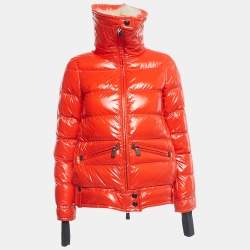 Pre Owned Moncler Red Quilted Nylon Arabba Down Jacket XS
