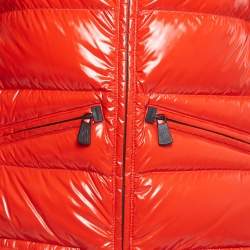 Pre Owned Moncler Red Quilted Nylon Arabba Down Jacket XS