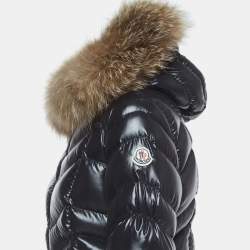 Pre Owned Moncler Black Down Quilted Fulmar Long Jacket M