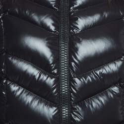 Pre Owned Moncler Black Down Quilted Fulmar Long Jacket M