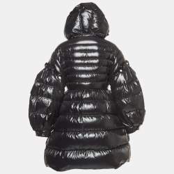 Pre Owned Moncler Black Nylon Embellished Belted Down Jacket M