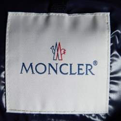 Pre Owned Moncler Navy Blue Nylon & Velvet Puffer Jacket M